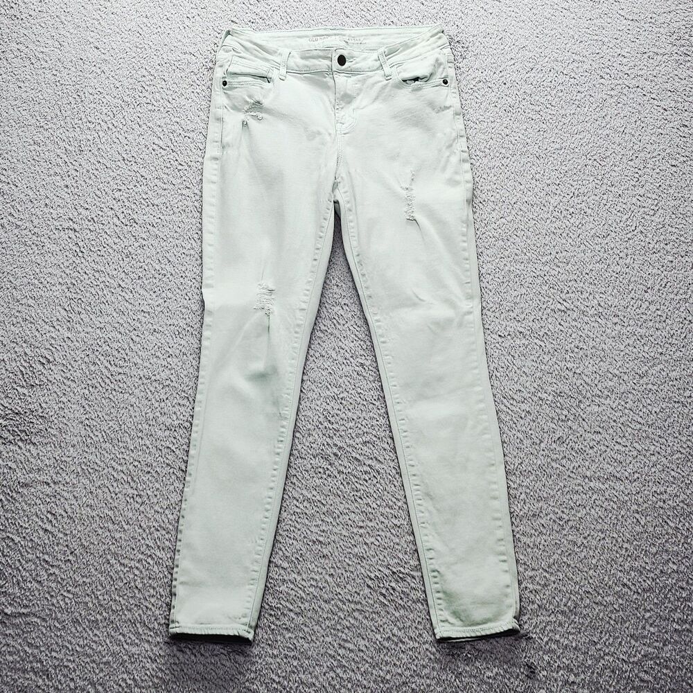 Old Navy Rockstar Women's Size 6 Regular Distressed Skinny Jeans Light Green